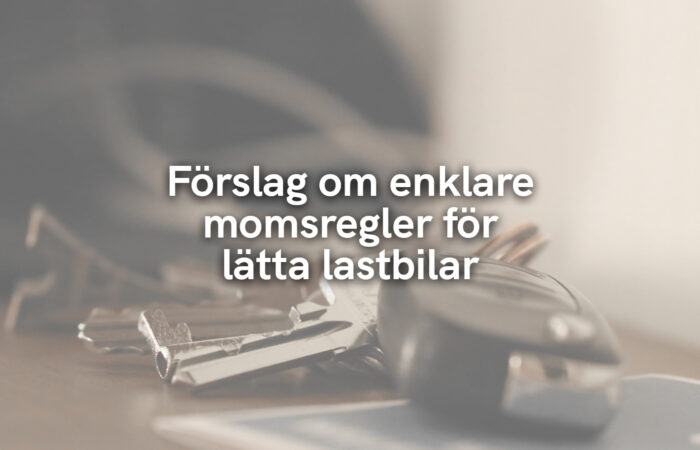 Förslag om enklare momsregler för lätta lastbilar