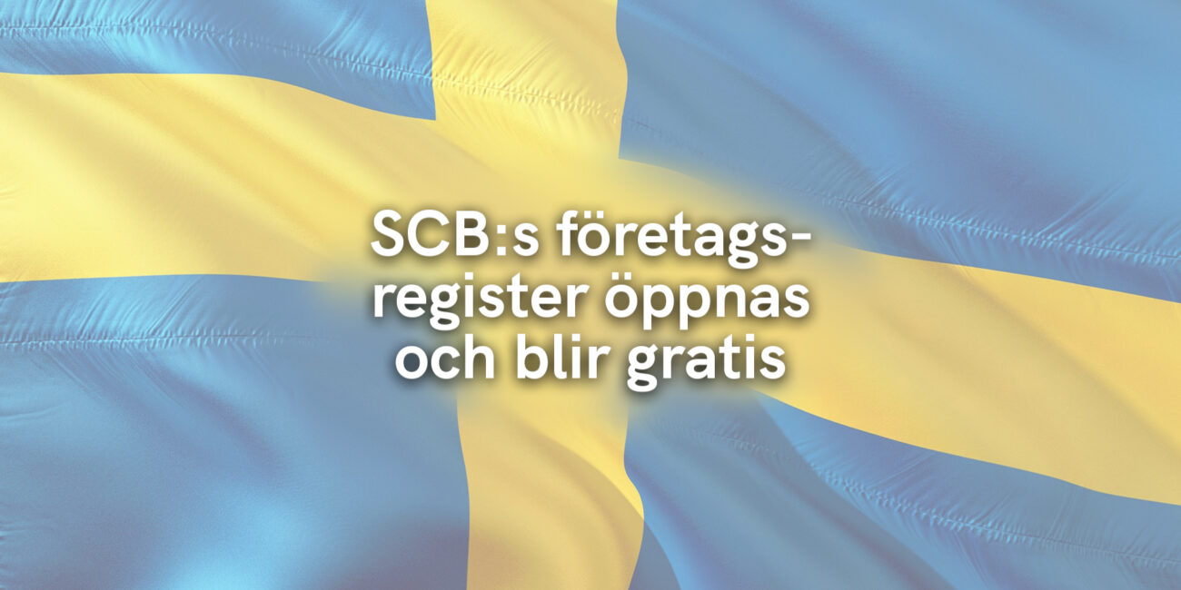 SCB:s företagsregister öppnas och blir gratis