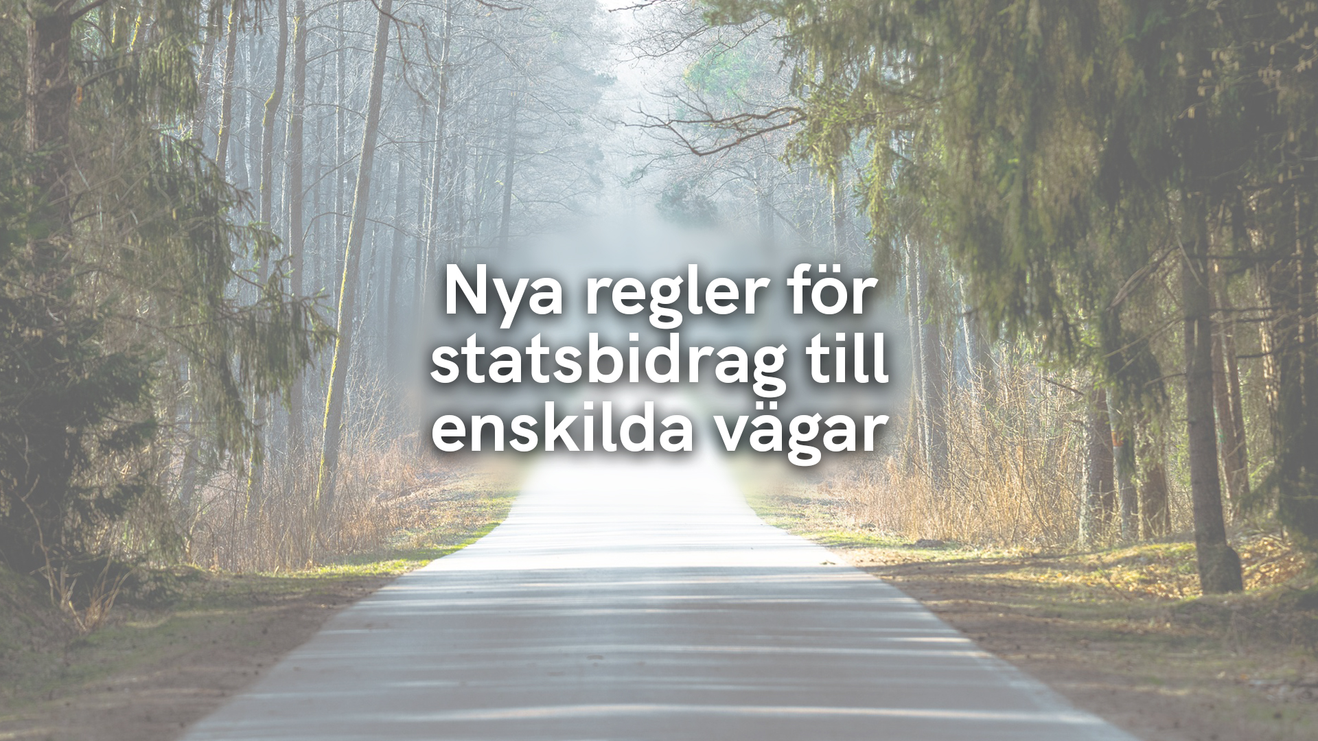 Nya regler för statsbidrag till enskilda vägar