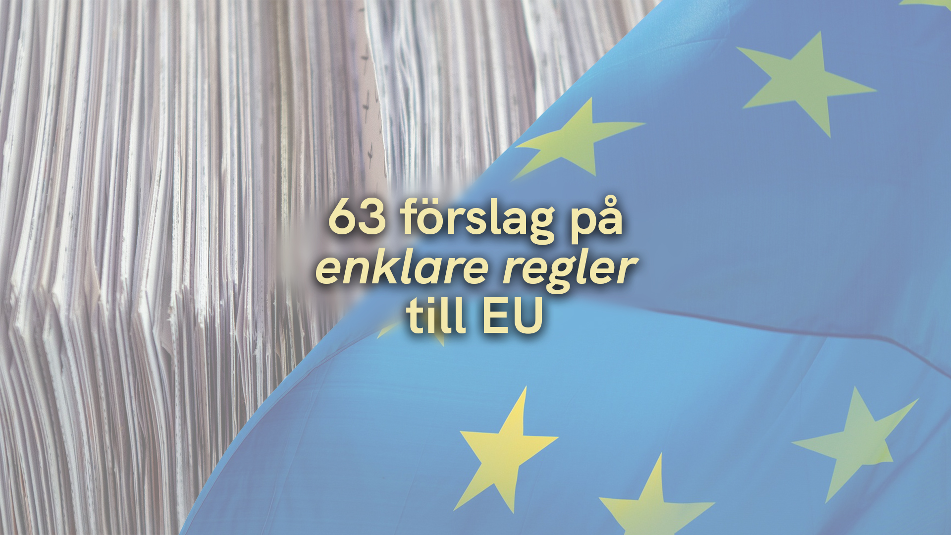 63 förslag på enklare regler till EU