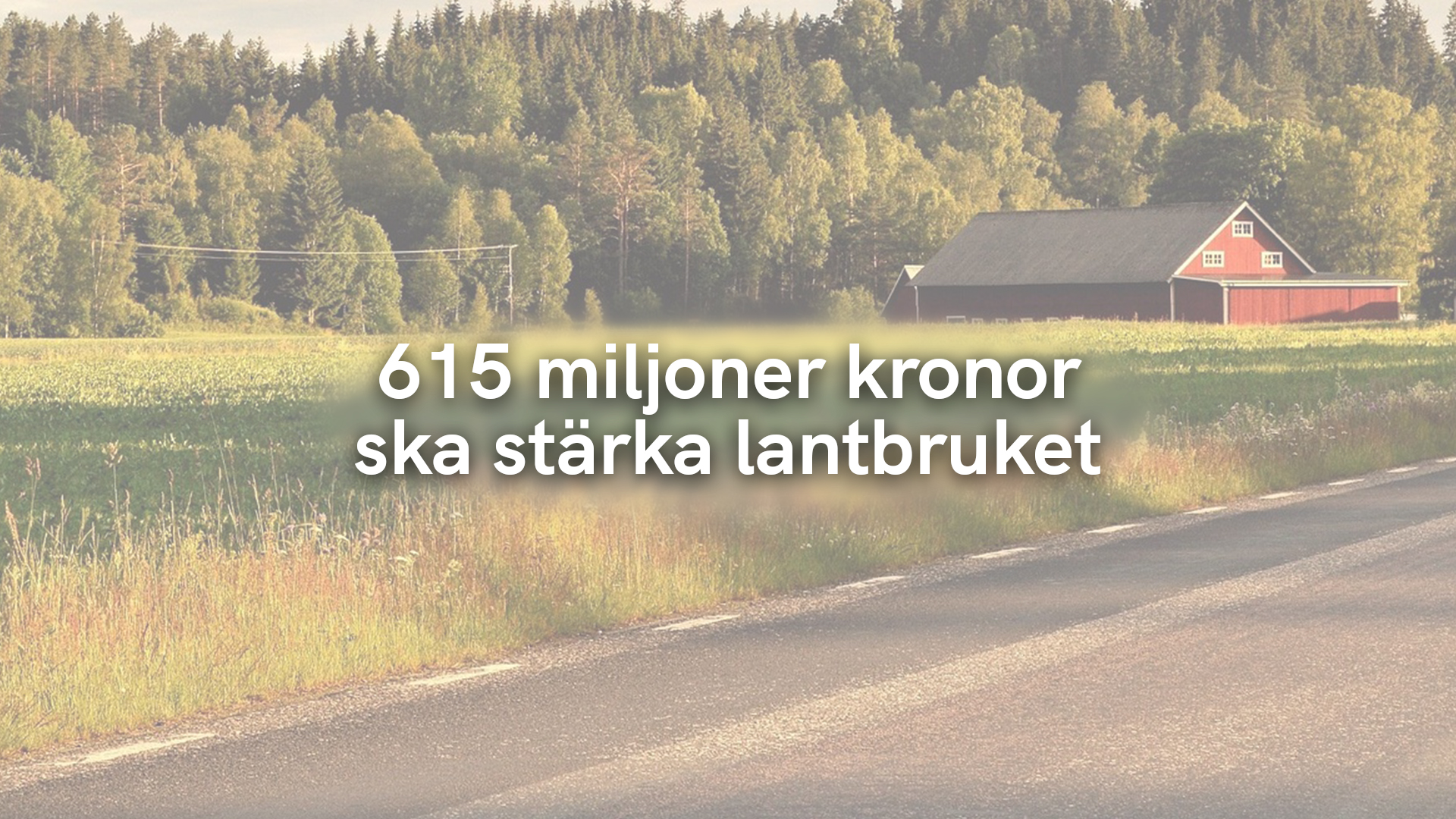 615 miljoner kronor ska stärka lantbruket