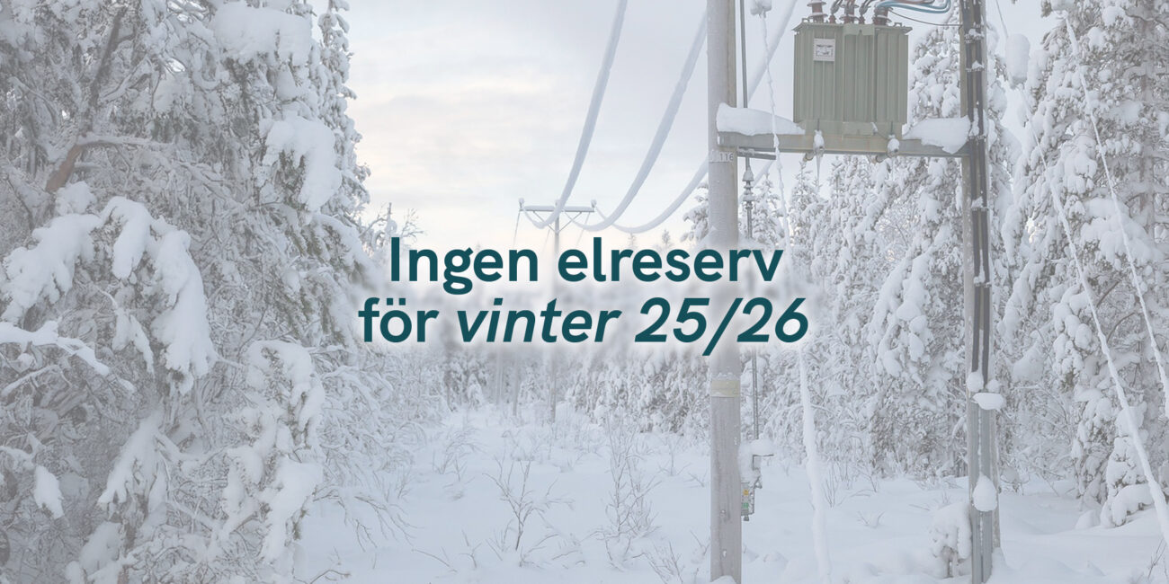 Ingen elreserv för vinter 25/26